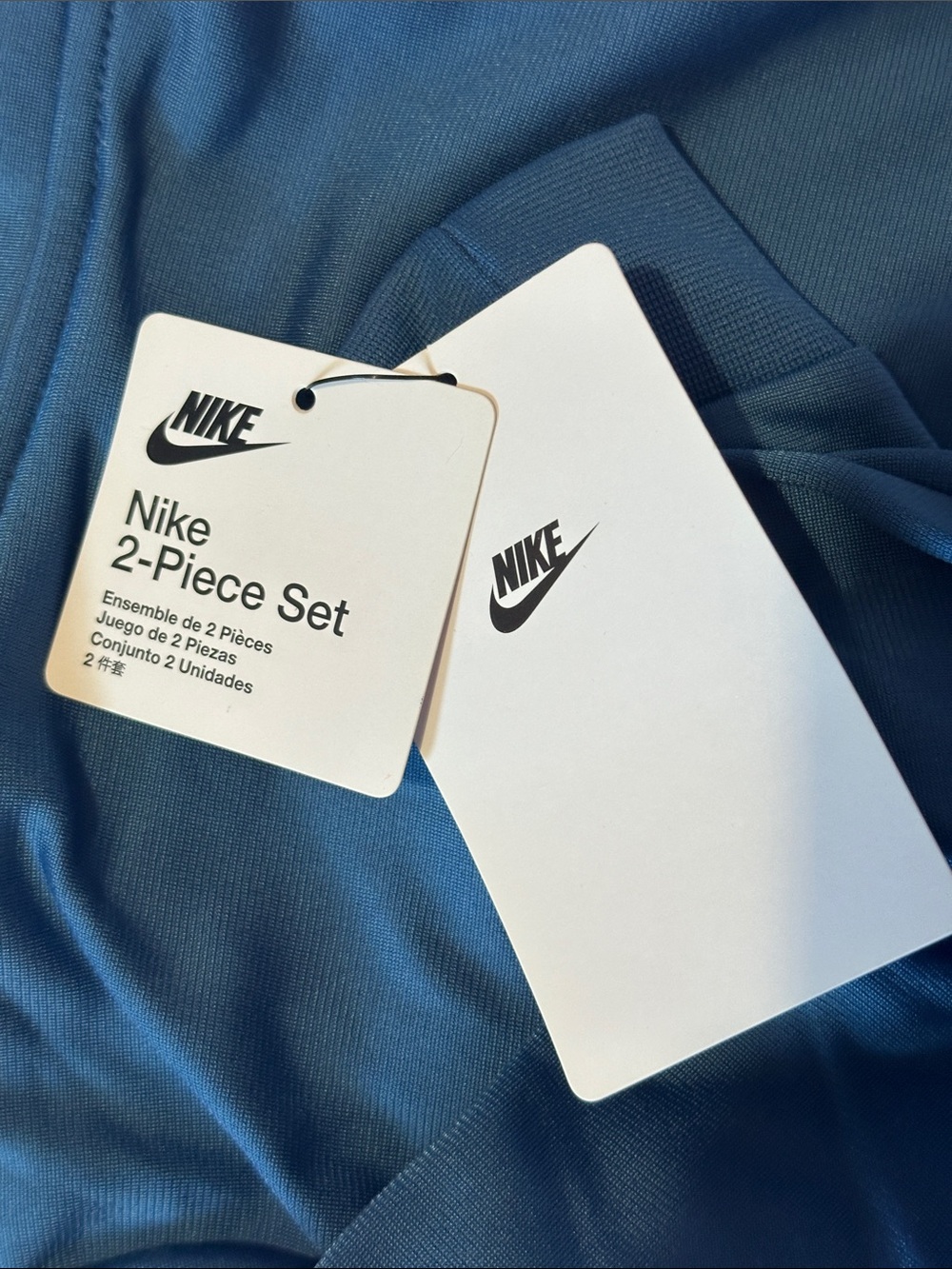 BNWT Nike Kids Blue 2-Piece Track Set with Red Blue and Yellow Logo - Picture 3 of 3